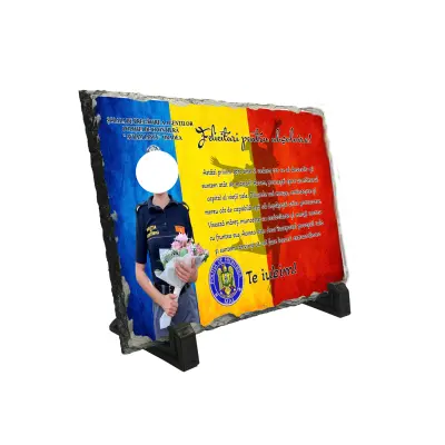 Felicitari pentru absolvire, piatra ardezie personalizata, cu mesaj model, pap009